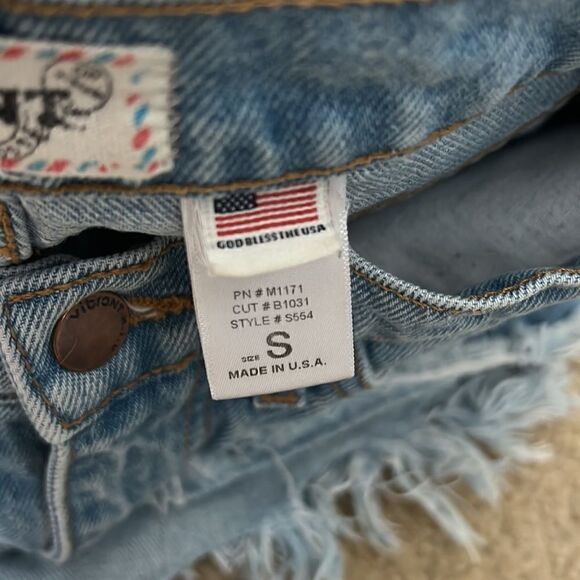 Sexy Women’s Small cut off distressed high rise denim jean shorts Made in the US - Picture 5 of 5